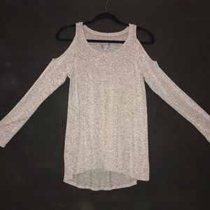American Eagle- Aerie grey cold shoulder top